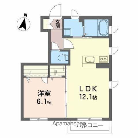 ヴィアソーレ(1LDK/1階)の間取り写真