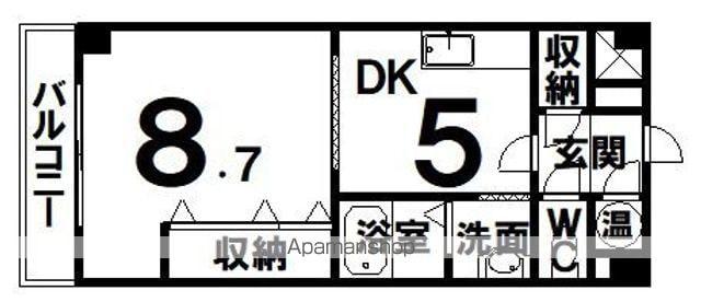 レジデンス黒金(1DK/9階)の間取り写真