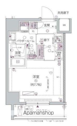 アルコバレーノ堀切菖蒲園(1K/3階)の間取り写真