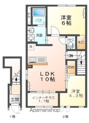 AMBITIONⅢ(2LDK/2階)の間取り写真