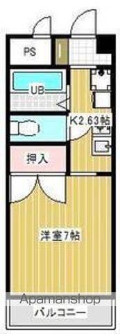 サンセール宇多津(1K/2階)の間取り写真