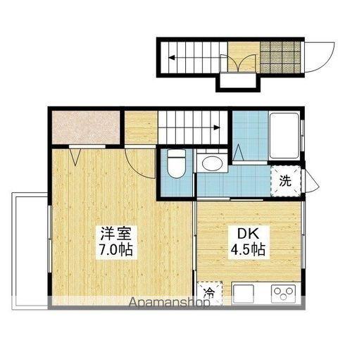 CASA PACIFICA YUWATARI(1DK/2階)の間取り写真