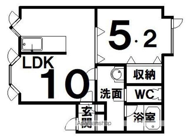 CASTLE M・KⅡ(1LDK/2階)の間取り写真