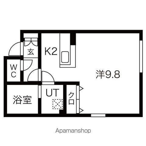 シュタビール Ⅰ(1K/2階)の間取り写真