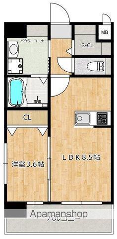 RESIAS ONE TENJINMINAMI BLDG(1LDK/9階)の間取り写真