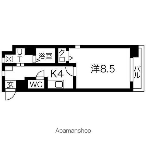 セオークス東山(1K/2階)の間取り写真