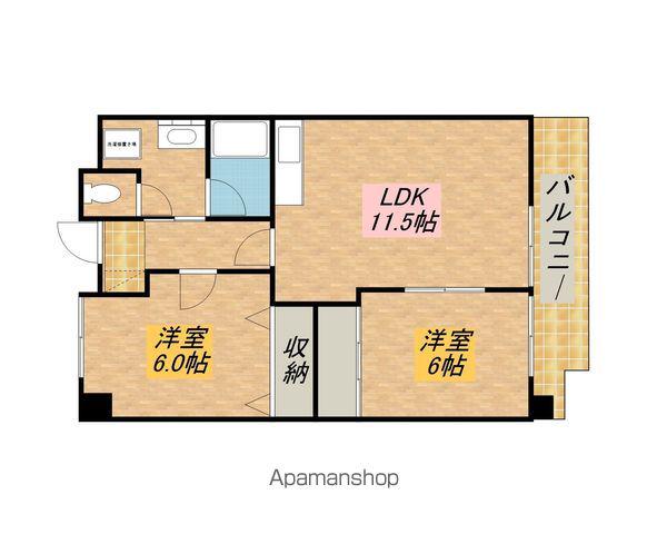 エステートミナミ(2LDK/3階)の間取り写真