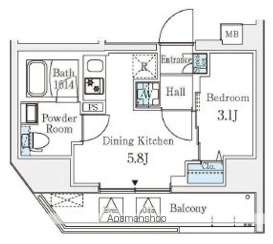 クラリティア文京湯島(1DK/7階)の間取り写真