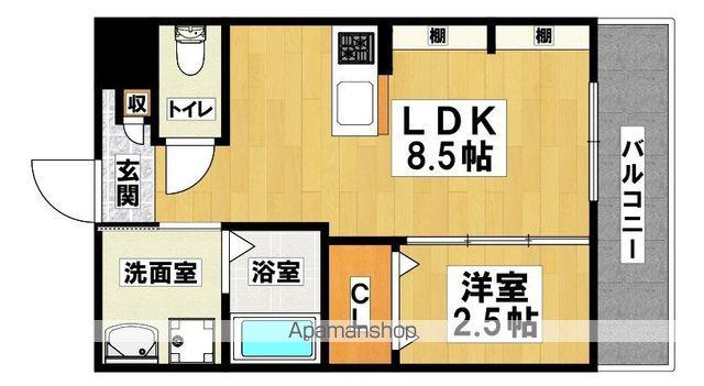 ジーイーオンズ(1LDK/4階)の間取り写真