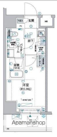 ヴァローレ松戸フィーロ(1K/3階)の間取り写真