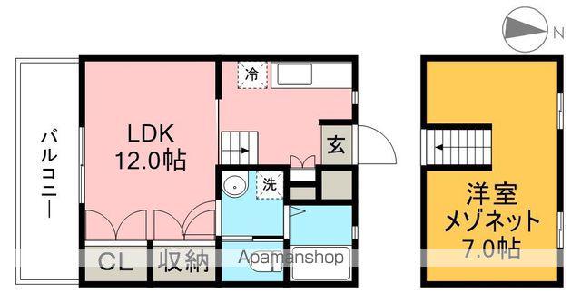 FIORE GIALLO(1LDK/3階)の間取り写真