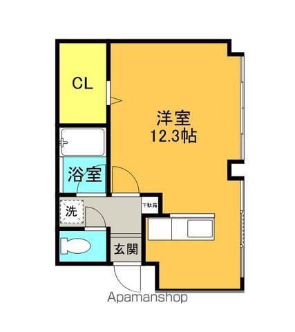 1357ビル(ワンルーム/1階)の間取り写真