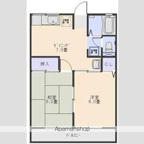 エクセル山田(2DK/2階)の間取り写真