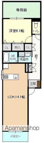 サンピア野南(1LDK/1階)の間取り写真