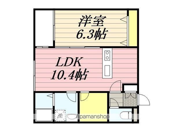 L-BLOOM御井(1LDK/1階)の間取り写真