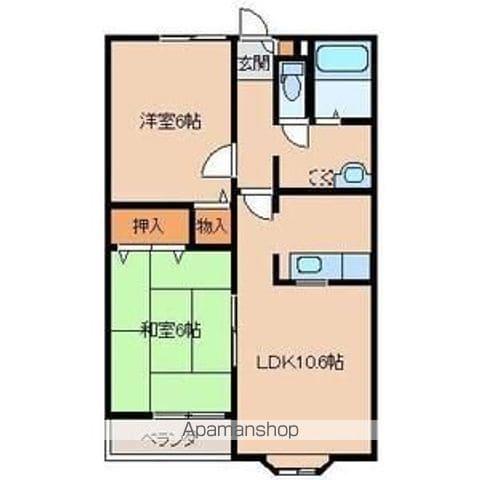 ウエスタンシティ7号棟(2LDK/2階)の間取り写真
