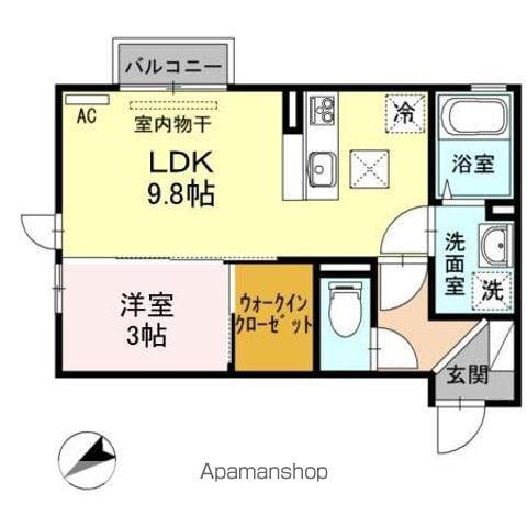 GLANZ-K(1LDK/1階)の間取り写真