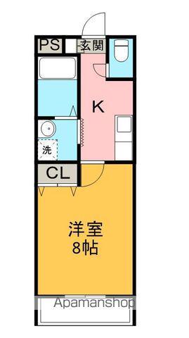 ボニートロッサⅢ(1K/2階)の間取り写真