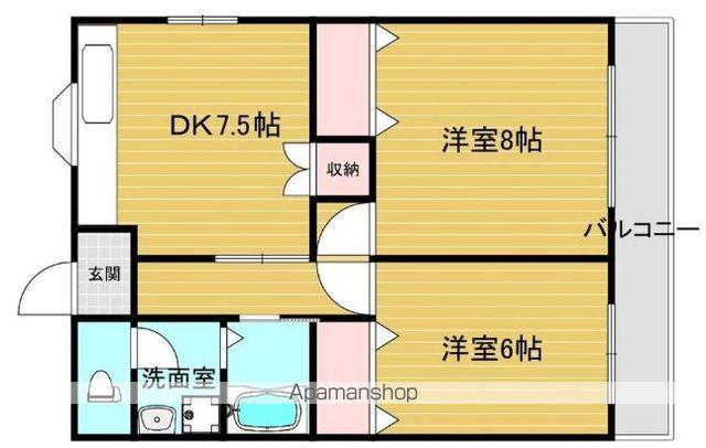 ジョイメゾン21(2DK/2階)の間取り写真