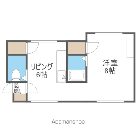 南郷ケ丘ハイツA(1LDK/2階)の間取り写真