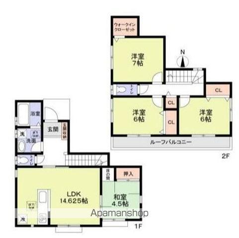 青梅線 拝島駅 徒歩14分 2階建 築5年(4LDK)の間取り写真