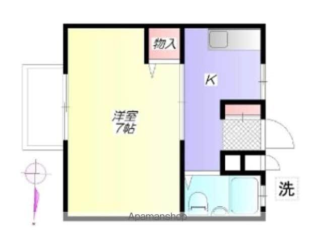 グリーンホームズ(1K/2階)の間取り写真
