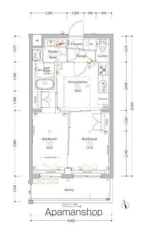 エストゥルース亀戸(2DK/3階)の間取り写真