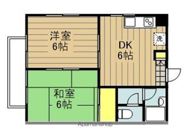 Sオアシス(2DK/2階)の間取り写真