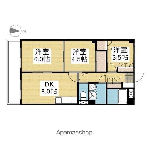 松山南マンション(3DK/1階)の間取り写真