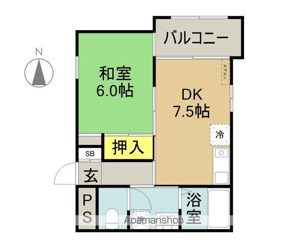 メゾンJ(1DK/3階)の間取り写真