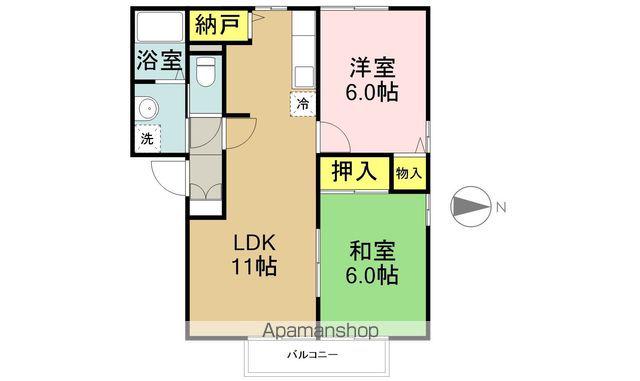 ルーチェ西谷(2LDK/1階)の間取り写真