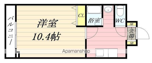 青葉レジデンス(1K/2階)の間取り写真
