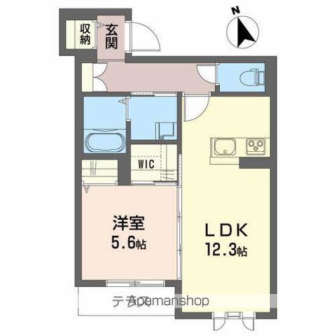 ベレオ若葉町Ⅱ(1LDK/1階)の間取り写真