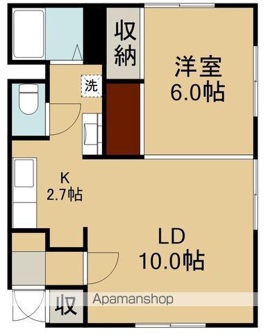 石垣アパート2号棟(1DK/1階)の間取り写真