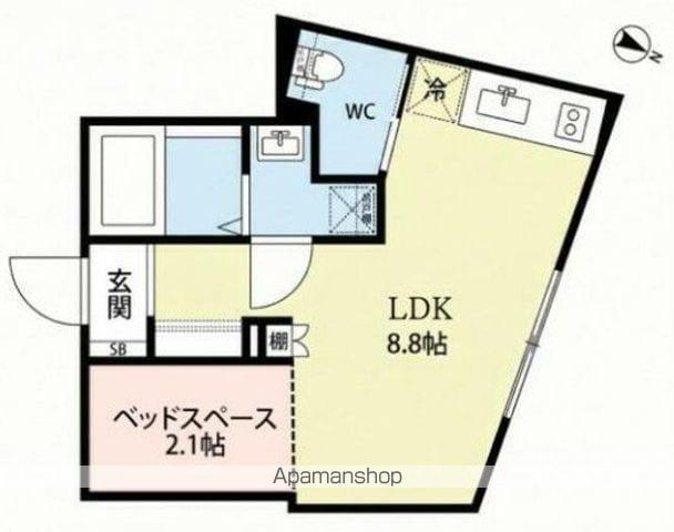 オークレスト下目黒(1LDK/4階)の間取り写真
