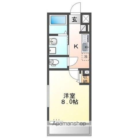 クロスビレッジ(1K/1階)の間取り写真