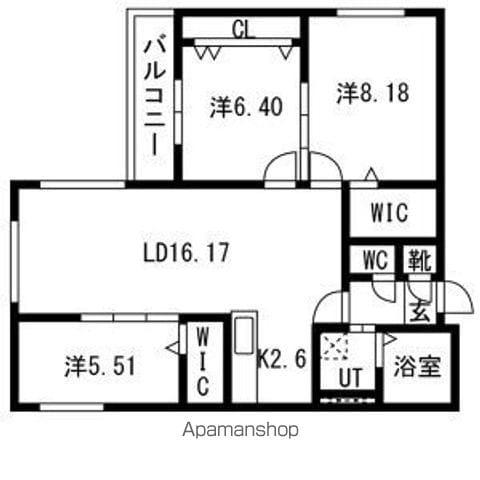 CIEL幌平橋Ⅱ(3LDK/3階)の間取り写真