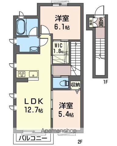 ピュア・ウインドⅡ(2LDK/2階)の間取り写真