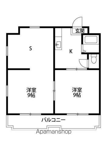 ボンセジュールナガイ(2K/5階)の間取り写真