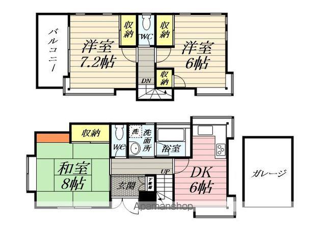 横浜市ブルーライン 上永谷駅 徒歩19分 2階建 築33年(3DK)の間取り写真