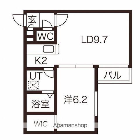 メゾン アヴェニュー ドゥ(1LDK/4階)の間取り写真