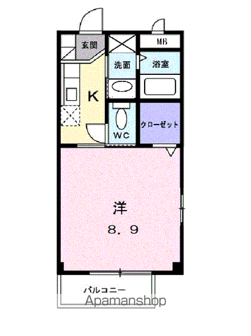 メゾンひのくち(1K/1階)の間取り写真