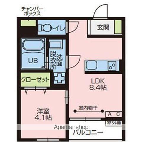 DEMEURE内丸(1LDK/2階)の間取り写真