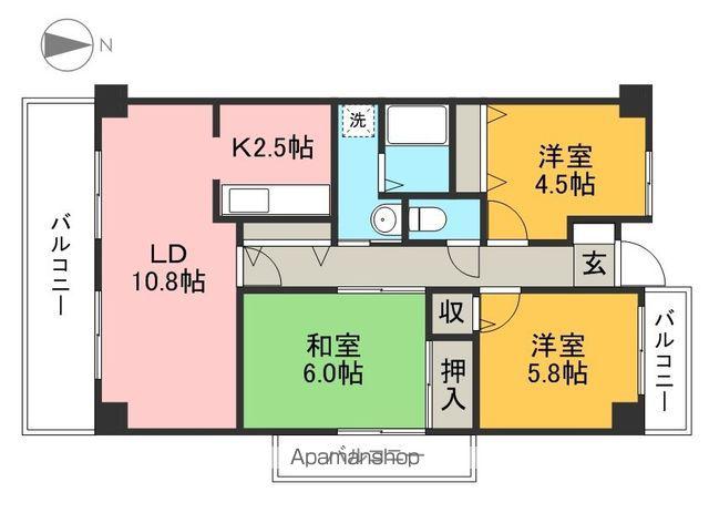 カランドリエ大篠(3LDK/2階)の間取り写真