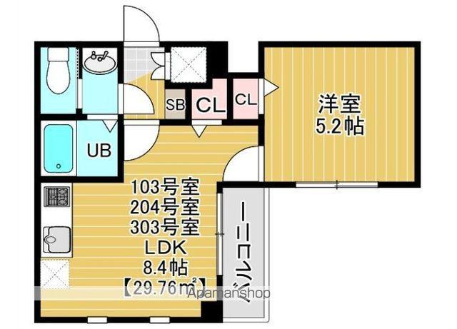 COTE DOR SOGA(1LDK/1階)の間取り写真
