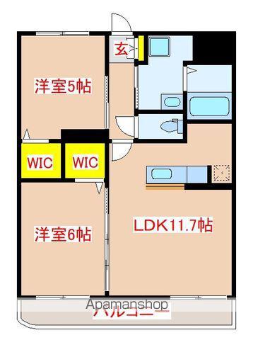 ツインレイ空(2LDK/2階)の間取り写真