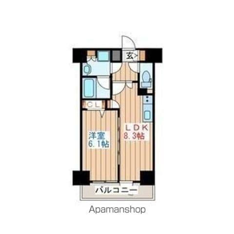 グランドロアール仙台西公園(1LDK/13階)の間取り写真