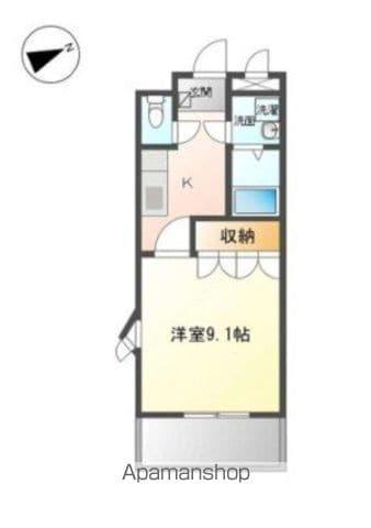 チュラクレール(1K/1階)の間取り写真