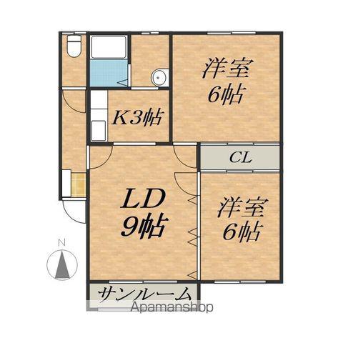 リッチハウスA(2LDK/1階)の間取り写真