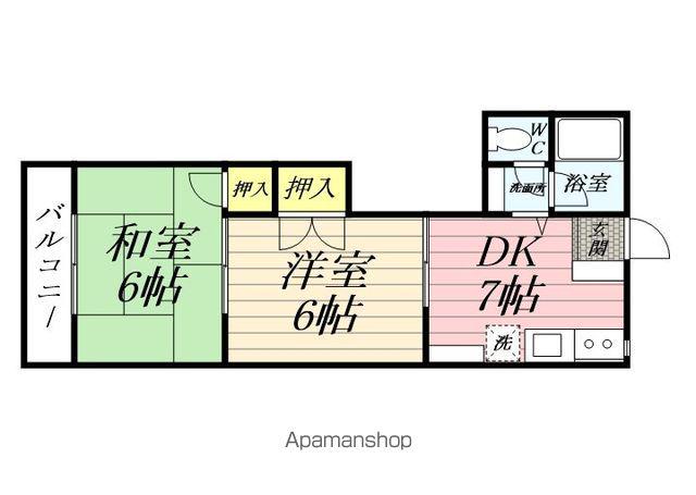 Kパレス上矢部(2DK/2階)の間取り写真